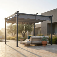 10'X12' Retractable Pergola, Outdoor Pergolas for Patio Covers for Shade and Rain, Aluminum Pergola Canopy Gazebo for Backyard, Deck, Garden — Studio Shot