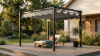 10'X12' Retractable Pergola, Outdoor Pergolas for Patio Covers for Shade and Rain, Aluminum Pergola Canopy Gazebo for Backyard, Deck, Garden — Lifestyle