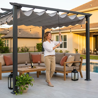 10'X12' Retractable Pergola, Outdoor Pergolas for Patio Covers for Shade and Rain, Aluminum Pergola Canopy Gazebo for Backyard, Deck, Garden — Lifestyle