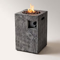 Propane Fire Pit Built to Heat Large Patios, 30000 BTU Output, Wood-Look Column Design, Electronic Ignition