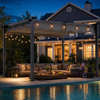10'X12' Retractable Pergola, Outdoor Pergolas for Patio Covers for Shade and Rain, Aluminum Pergola Canopy Gazebo for Backyard, Deck, Garden