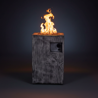 Propane Fire Pit Built to Heat Large Patios, 30000 BTU Output, Wood-Look Column Design, Electronic Ignition